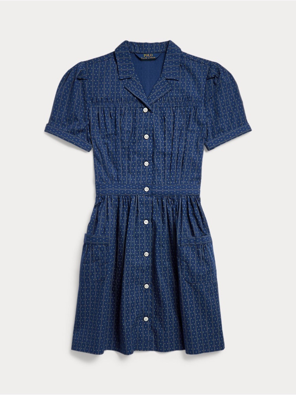 Polo Ralph Lauren Geometric-Print Cotton Poplin Dress Girls Size 8